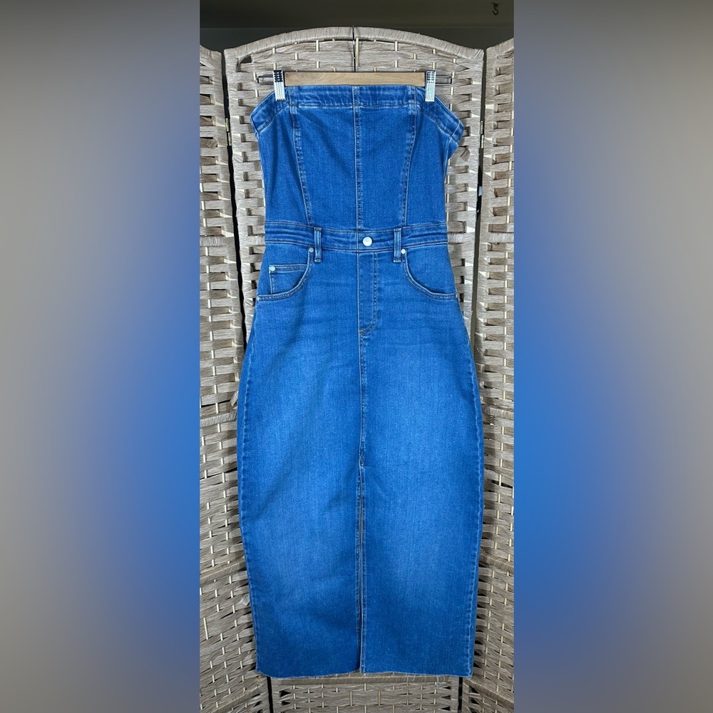 Anthropologie Pilcro The Madi Front-Slit Denim Dress - Size Small - Picture 3 of 13